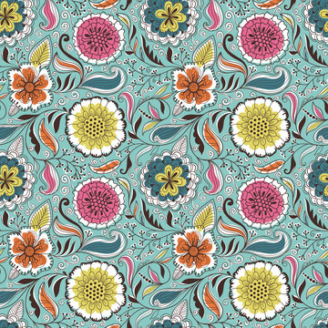 Fototapeta Seamless floral pattern