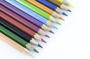 Color pencils isolated on white background