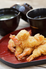 Fried shrimp tempura.