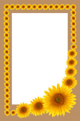 sunflower frame flower backgrounds card