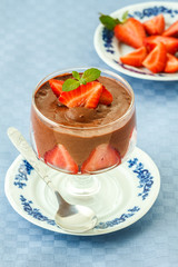Chocolate mousse with strawberry