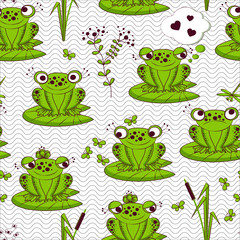 Seamless pattern - frogs