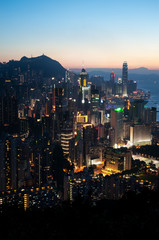 Fototapeta premium Hong Kong Island cityscape at dusk