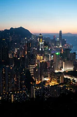 Foto op Canvas Hong Kong Island cityscape at dusk © Stripped Pixel