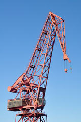 Crane in old harbor of Bilbao, Basque Country (Spain)