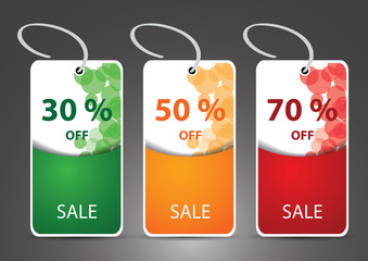 Discount cards, tags, labels