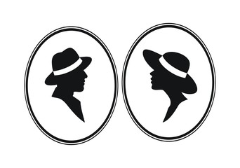 Lady and Gentleman- male female gender vector symbols