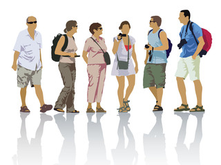 Tourists silhouettes