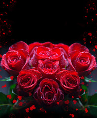 Roses and Hearts background.