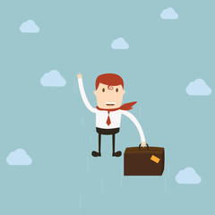 Businessman flying