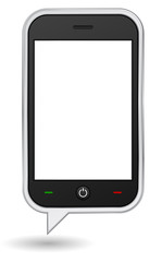 mobile phone - smartphone icon speech bubble shape