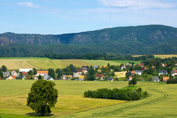 Fototapeta na wymiar Landscape of Schrammsteine and Shona