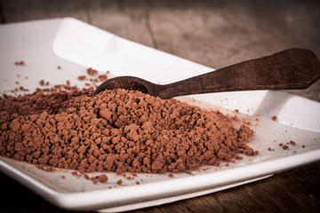cocoa on a wooden table