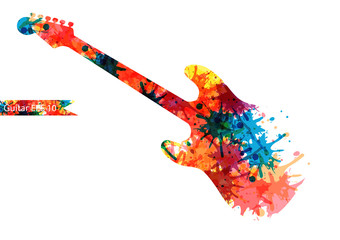 Abstract guitarist color. Eps 10