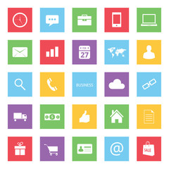 Set of Colorful Business Finance and Ecommerce Icons