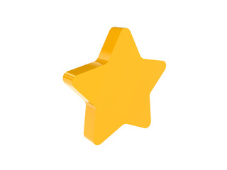 Star icon over white background. Concept 3D illustration.