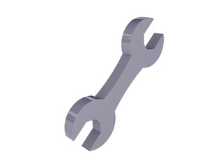 Wrench icon over white background. Concept 3D illustration.