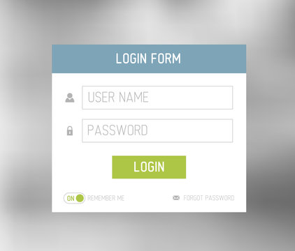 Vector login form template / design