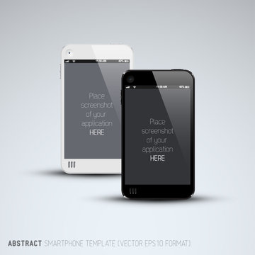 Abstract black and white mobile phones template