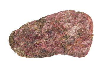 Eudialyte stone on a white background