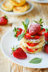 strawberries and cheese fritters