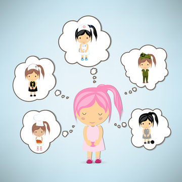 Dream girl cartoon vector Vector