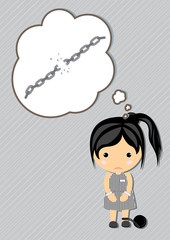 Prisoner Dream girl cartoon vector