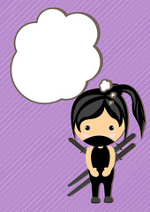 Dream ninja girl cartoon vector