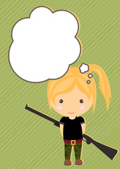 Dream Huntsman girl cartoon vector