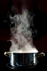 cooking pot with steam