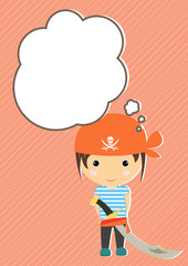 Dream Pirate girl cartoon vector