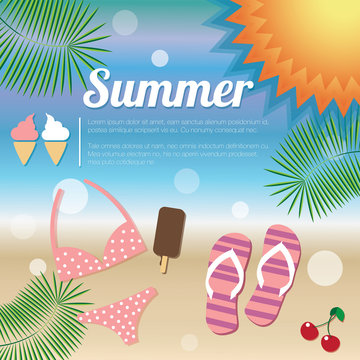 Summer holiday card, vector