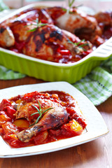 Baked chicken with vegetables