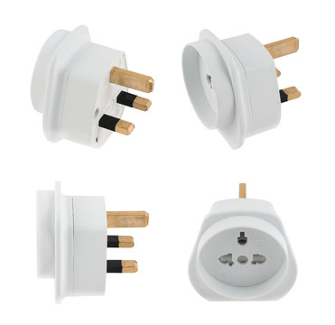 EU To UK Converter Plug Adapter Isolated