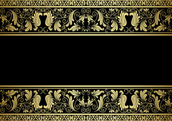 Gilded frame with decorative elements - obrazy, fototapety, plakaty