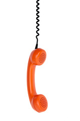 vintage orange telephone handset