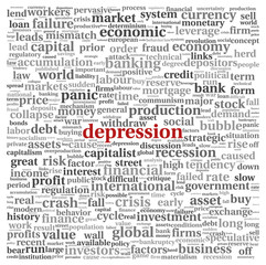 Depression concept on white