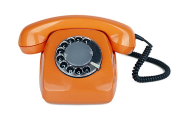 An old orange phone