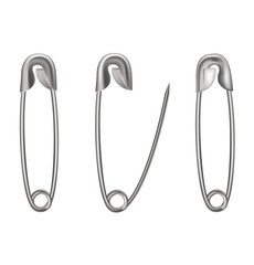 Metal safety pin isolated on white. Vector illustration - 54217510