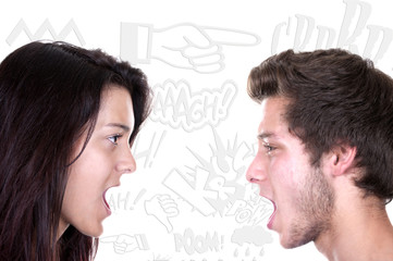 Fototapeta premium teenagers shouting at each other