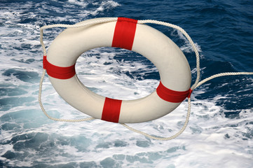 Life Preserver Falling On Turbulent Water