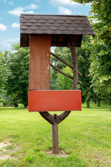 Empty sign on a trail, Tourist Directory