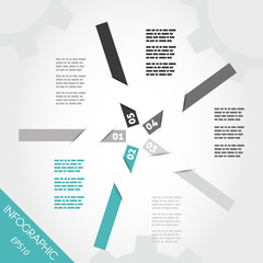 five turquoise infographic stickers in star