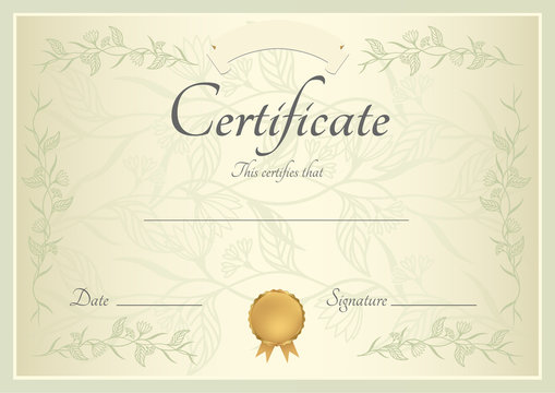 Certificate / Diploma template, background. Pattern (Border)