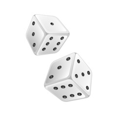 white dice on a white background
