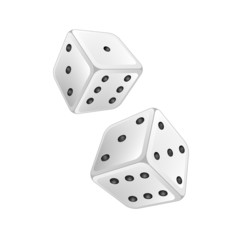 white dice on a white background