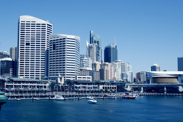 Fototapeta na wymiar Scena, port, Darling Harbour, Sydney, Nowa Południowa Walia