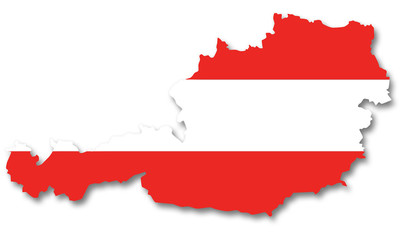 Carte / drapeau de l'Autriche