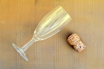 sektglas mit korken