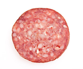 sausage salami meat food isolated at white background